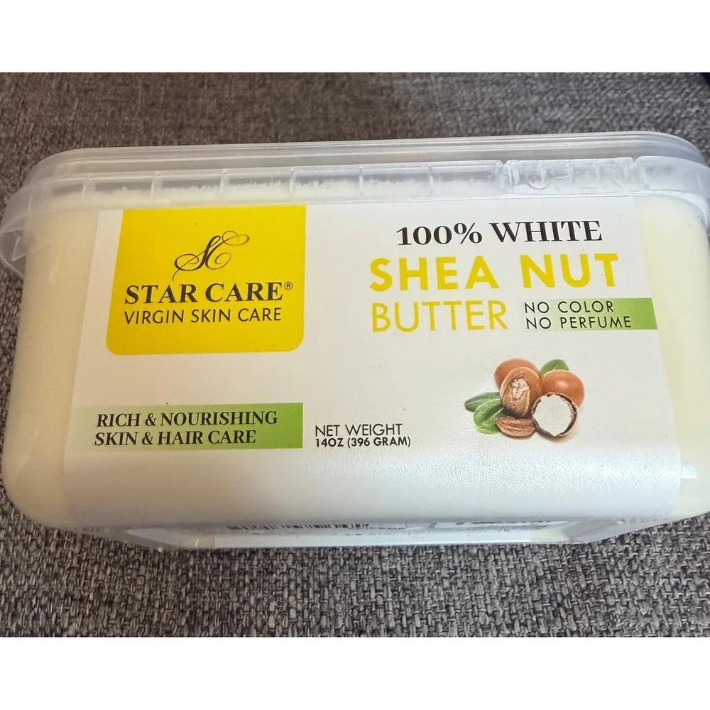 Star Care 100% White Shea Nut Butter 14oz Virgin Unrefined Skin & Hair Care